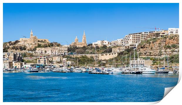 Mgarr harbour and marina Print by Jason Wells