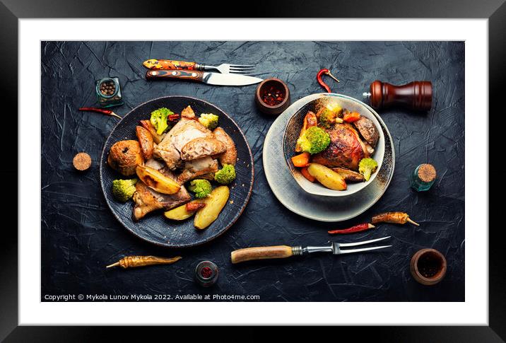 Spicy baked chicken meat. Framed Mounted Print by Mykola Lunov Mykola