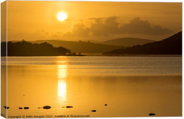 Sunrise over Loch Naver Canvas Print by Keith Douglas