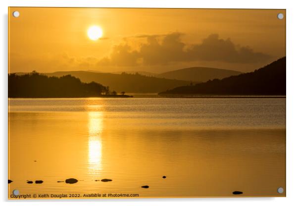 Sunrise over Loch Naver Acrylic by Keith Douglas