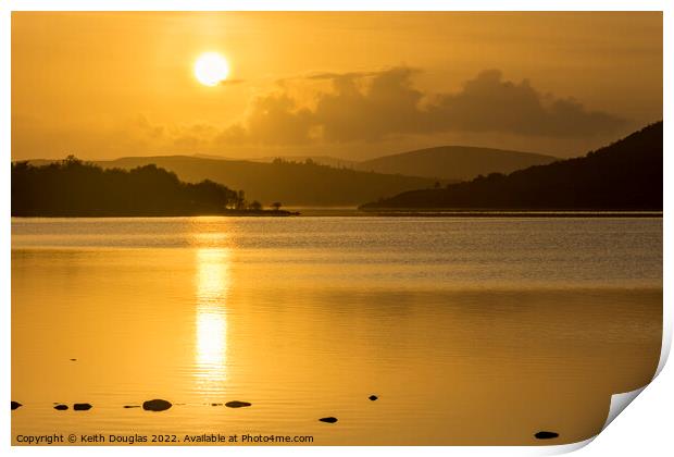 Sunrise over Loch Naver Print by Keith Douglas
