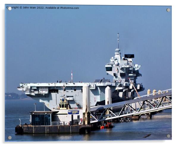 HMS Queen Elizabeth (R08) Acrylic by John Wain