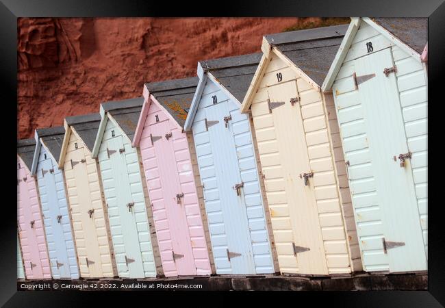 Enchanting Beach Huts of Exmouth Framed Print by Carnegie 42