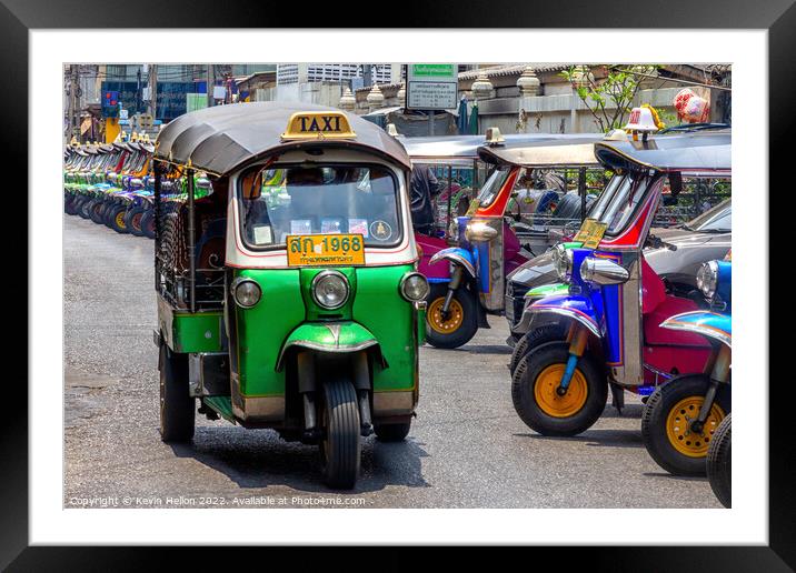 Tuk tuk in Bangkok, Thailand Framed Mounted Print by Kevin Hellon