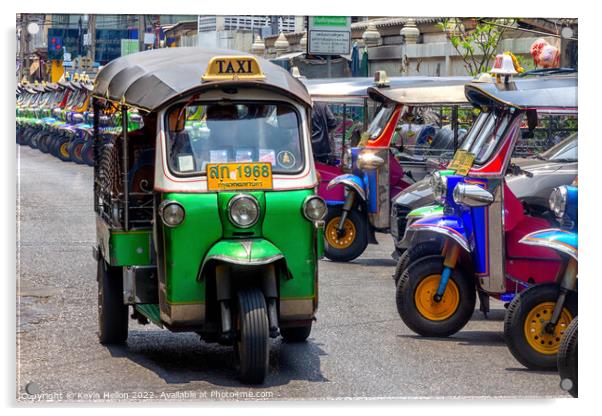 Tuk tuk in Bangkok, Thailand Acrylic by Kevin Hellon