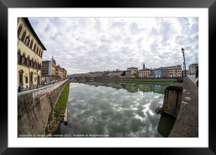 Arno River in Florence, Italy Framed Mounted Print by Sergio Delle Vedove