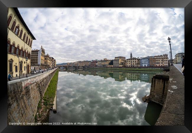 Arno River in Florence, Italy Framed Print by Sergio Delle Vedove
