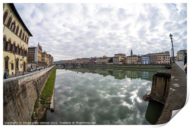 Arno River in Florence, Italy Print by Sergio Delle Vedove