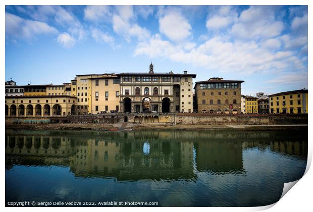 Uffizi gallery building in Florence, Italy Print by Sergio Delle Vedove