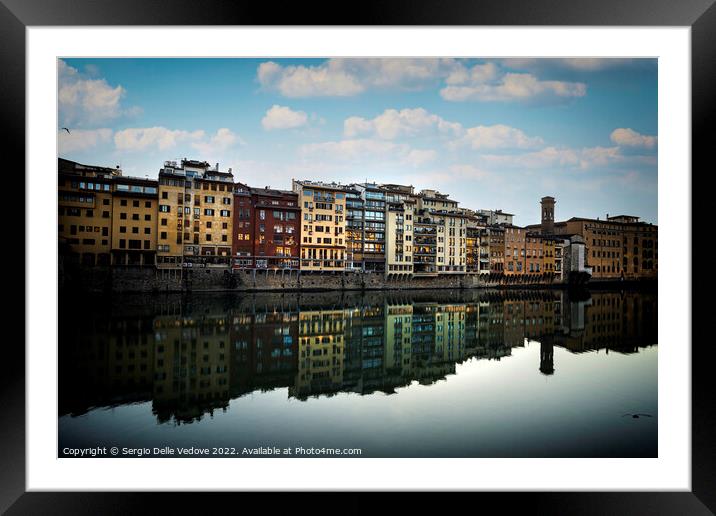the Arno river in Florence, Italy Framed Mounted Print by Sergio Delle Vedove