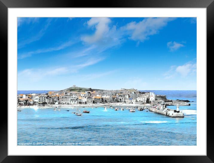 Golden Serenity of St Ives Bay Framed Mounted Print by Beryl Curran