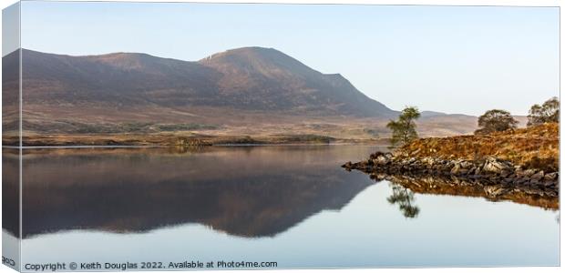 Ben Klibreck reflected in Loch Naver Canvas Print by Keith Douglas