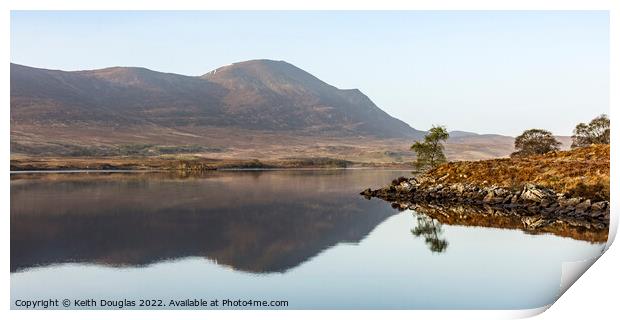 Ben Klibreck reflected in Loch Naver Print by Keith Douglas