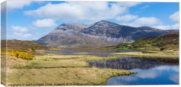 Arkle reflected in the loch Canvas Print by Keith Douglas