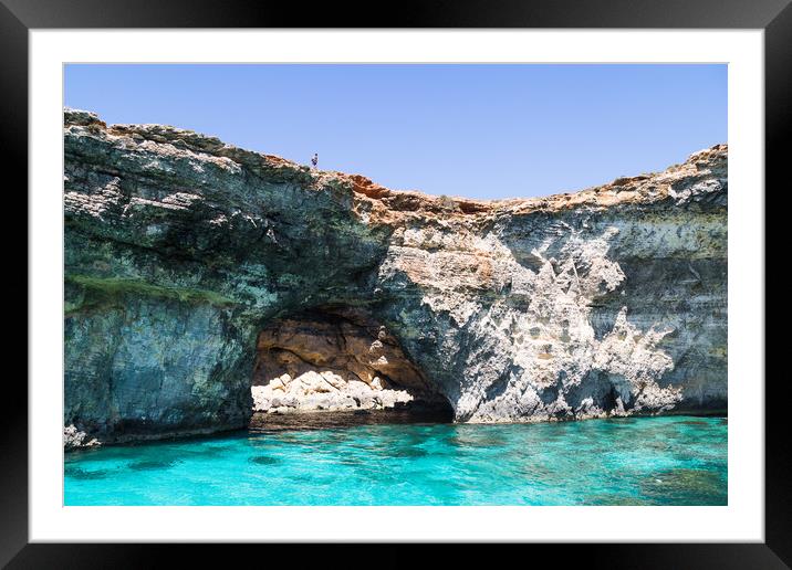Crystal Lagoon cave Framed Mounted Print by Jason Wells