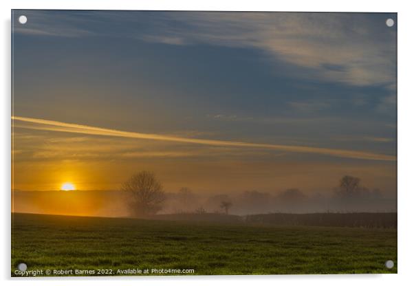 A Misty Sunrise Acrylic by Lrd Robert Barnes