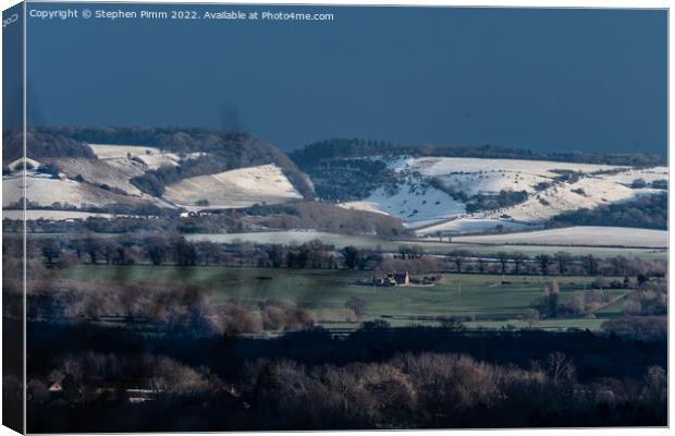 Stokenchurch with Snow Canvas Print by Stephen Pimm
