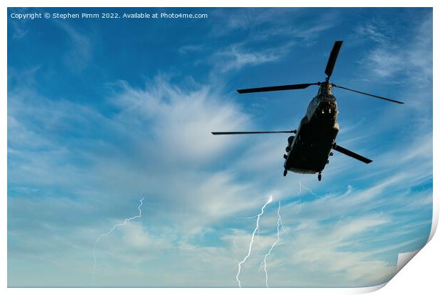 Chinook Storm Flypast Print by Stephen Pimm