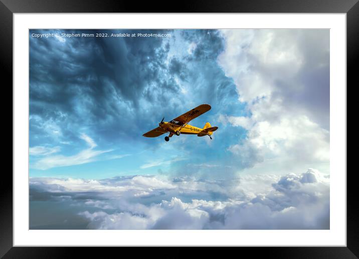 Plane Above Sky Framed Mounted Print by Stephen Pimm