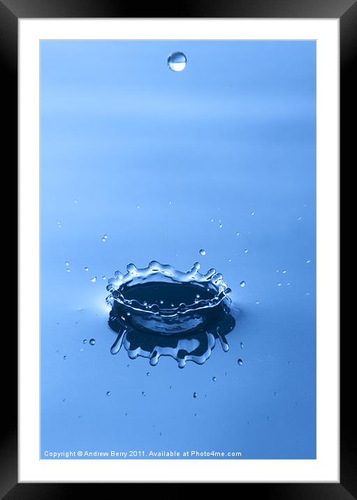 Water Drop Crown Framed Mounted Print by Andrew Berry