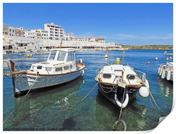 Menorca, Bay at Carla Fonts Print by David Mather