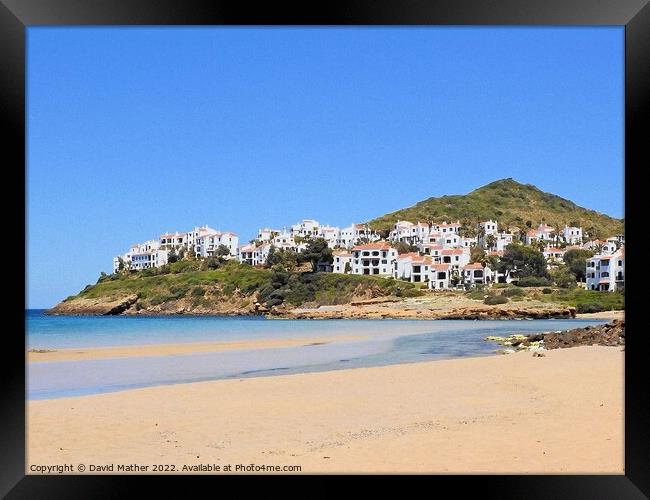 Beach at Fornells, Menorca Framed Print by David Mather