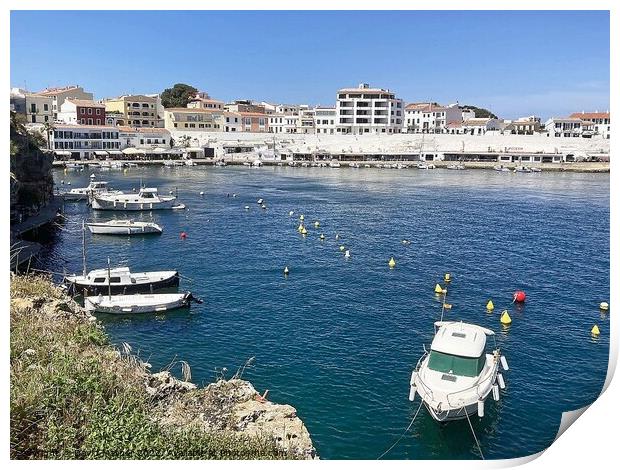 Carla Fonts Bay, Menorca Print by David Mather