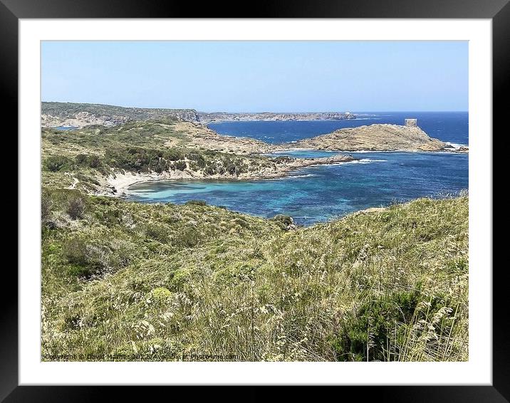 From the Cami de Cavalls, Es Grau, Menorca Framed Mounted Print by David Mather