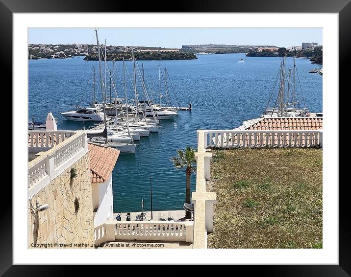 Bay at Port Mahon, Menorca Framed Mounted Print by David Mather