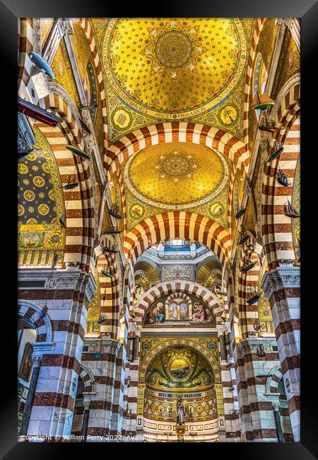 Basilica Mosaics Notre Dame de la Garde Church Marseille France Framed Print by William Perry