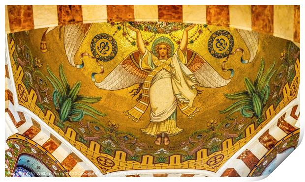 Angel Mosaic Notre Dame de la Garde Church Marseille France Print by William Perry