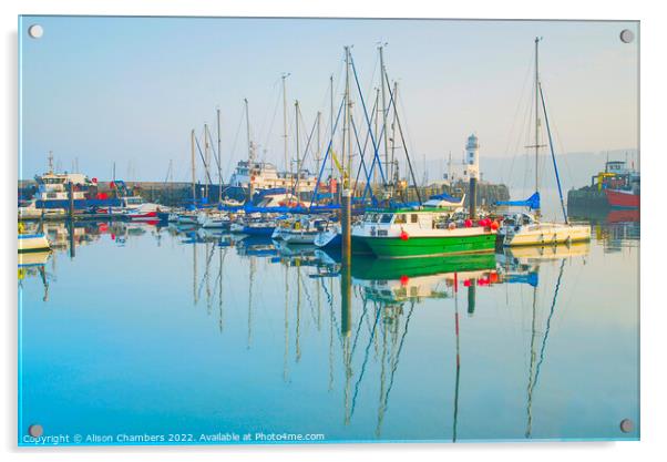 Scarborough Harbour Serene  Acrylic by Alison Chambers
