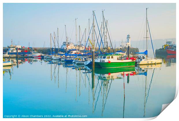 Scarborough Harbour Serene  Print by Alison Chambers