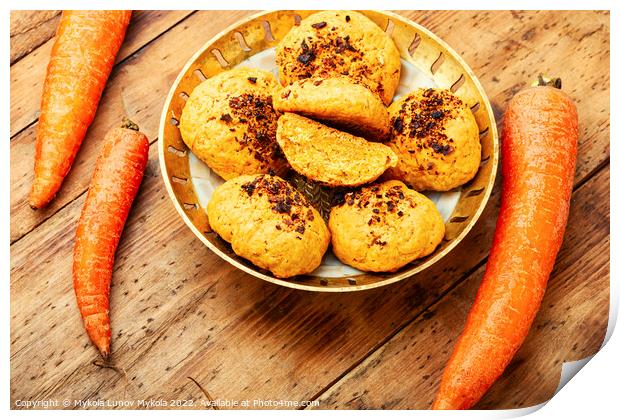 Carrot cookies, delicious dessert Print by Mykola Lunov Mykola