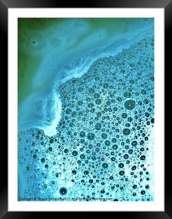 BUBBLE POWER - 1. Blue mix Framed Mounted Print by Jacque Mckenzie