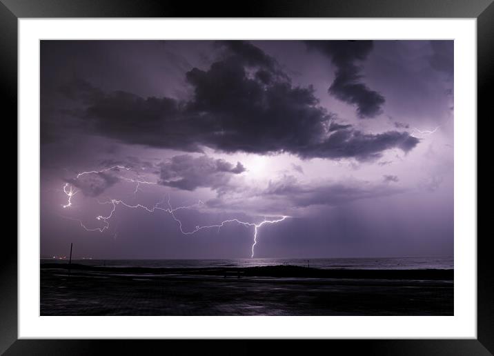 Electric Dance in the Sky Framed Mounted Print by paul cobb