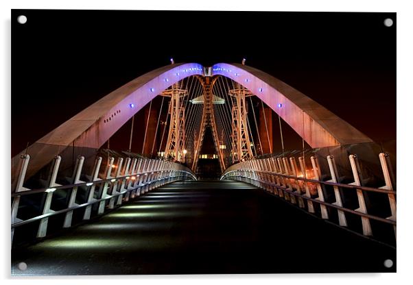 Millenium Bridge at Salford Quays Acrylic by Wayne Molyneux