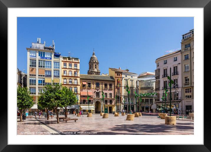 Plaza de la Constitucion, Malaga, Spain Framed Mounted Print by Kevin Hellon
