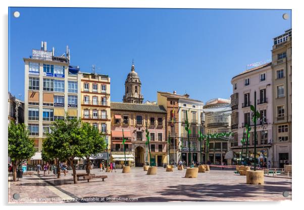 Plaza de la Constitucion, Malaga, Spain Acrylic by Kevin Hellon