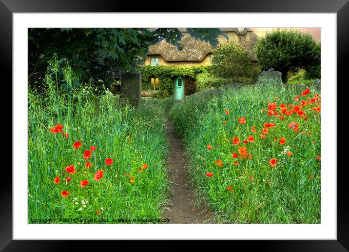 Poppy Lane Cottage Framed Mounted Print by Alison Chambers