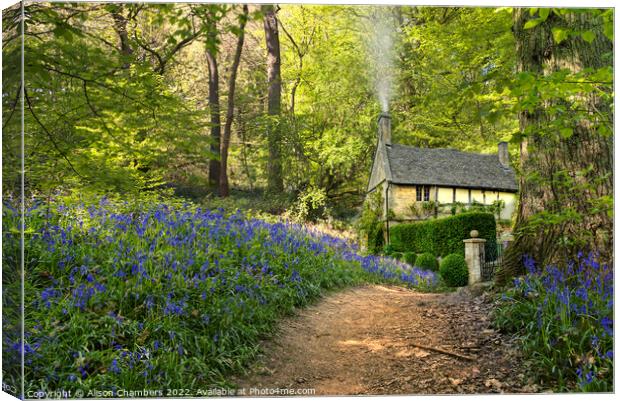 Woodland Cottage Canvas Print by Alison Chambers