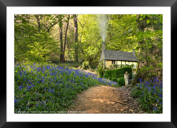 Woodland Cottage Framed Mounted Print by Alison Chambers