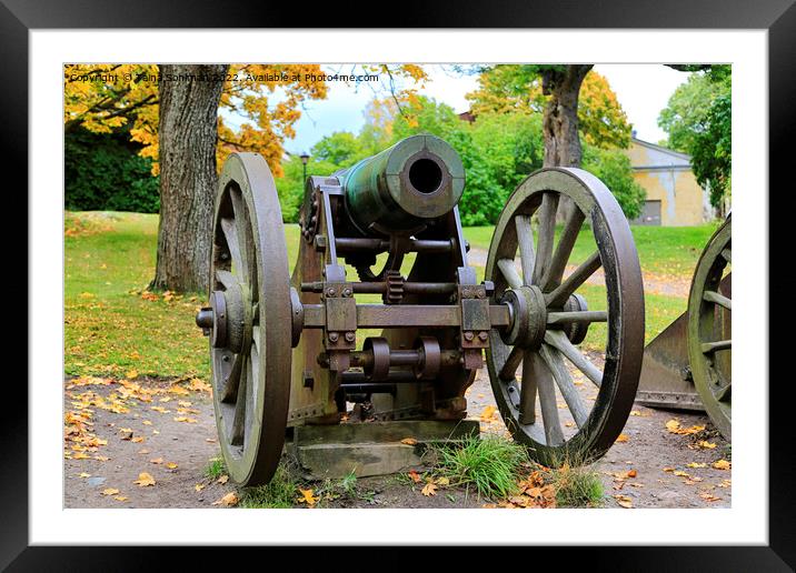 Historic Cannon at Sea Fortress Suomenlinna Framed Mounted Print by Taina Sohlman