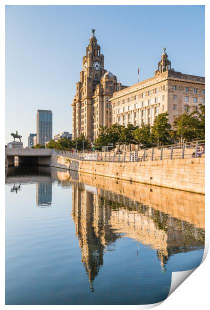 Reflections of the Liver Building Print by Jason Wells