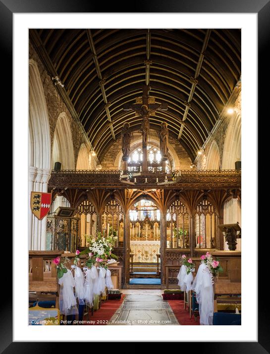 Cockington Church, Devon Decorated For A Wedding Framed Mounted Print by Peter Greenway