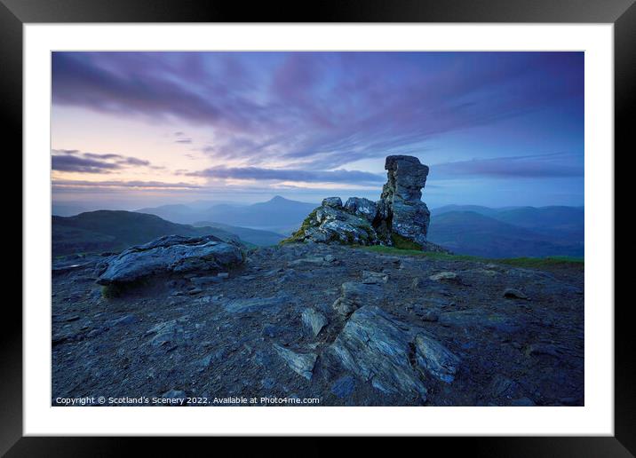 Blue hour at the Cobbler, Arrochar, Scotland. Framed Mounted Print by Scotland's Scenery