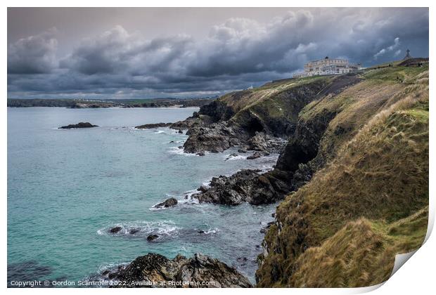 Storm clouds over the coast of Newquay in Cornwall. Print by Gordon Scammell