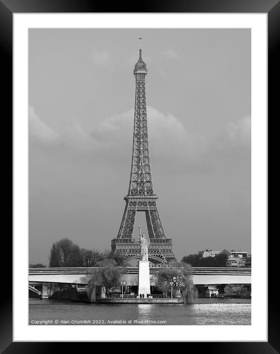 Eiffel Tower and Statue of Liberty, Paris Framed Mounted Print by Alan Crumlish