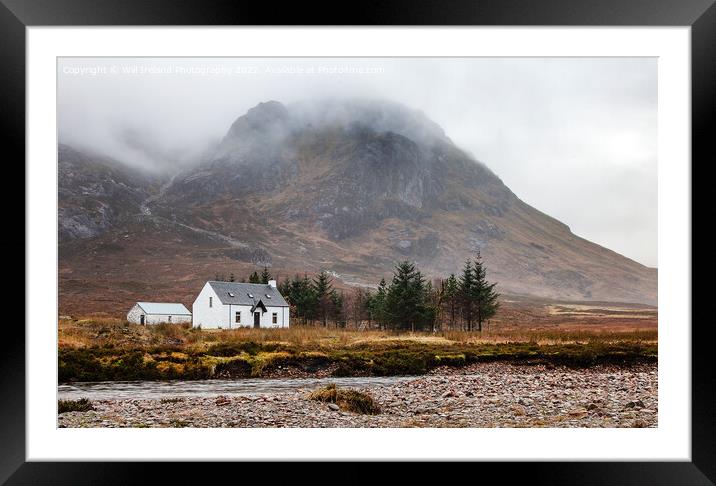 Lagangarbh Hut,  north of Buachaille Etive Mor in  Framed Mounted Print by Will Ireland Photography