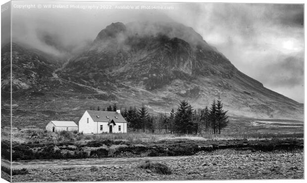 Lagangarbh Hut,  north of Buachaille Etive Mor in  Canvas Print by Will Ireland Photography